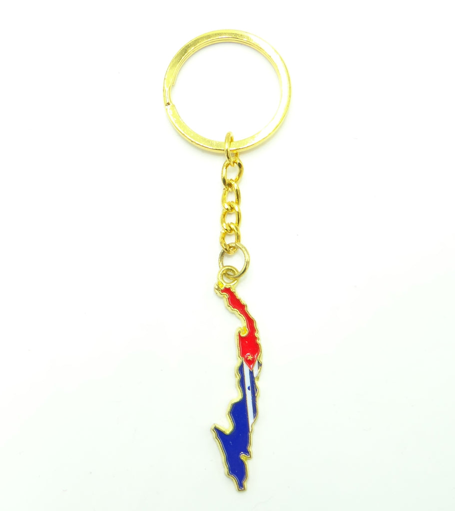 Cuba Map Keychain