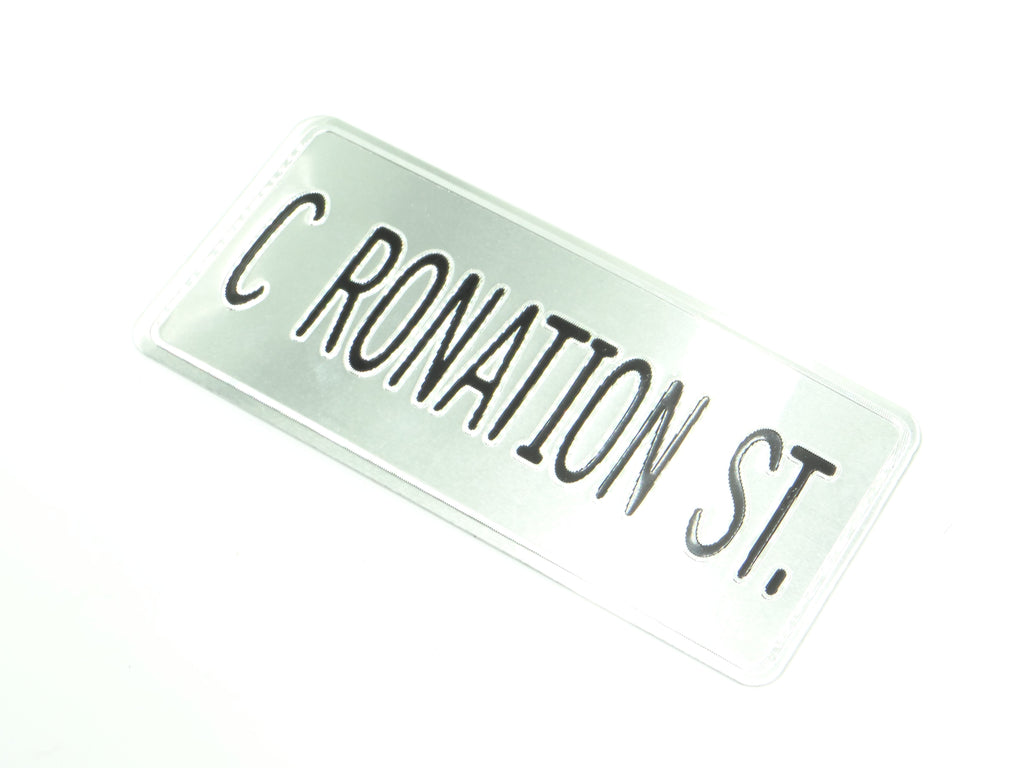 Coronation Street-Black Plate Sticker