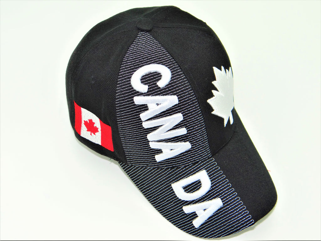 Canada Leaf-Black 3D Hat