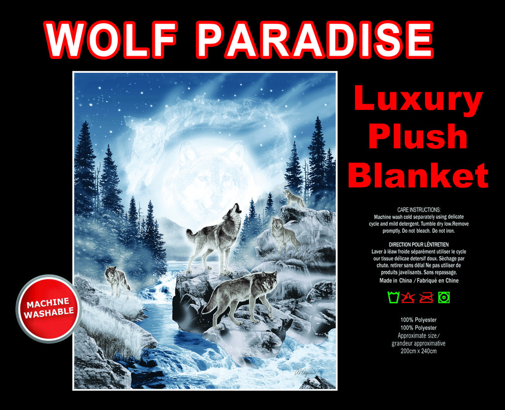 Wolf Paradise Queen Size Blanket